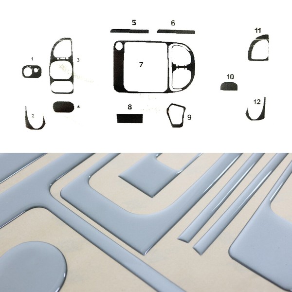 Innenraum Dekor Cockpit FüR Ford Transit 2002-2006 Aluminium Optik 12Tlg-image