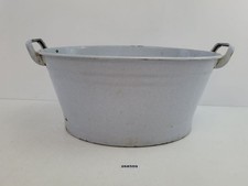 Wasch-Wanne Wanne Emaille alt antik Deko Pflanzgef&auml;&szlig; hellblau 51,5x39cm #268509