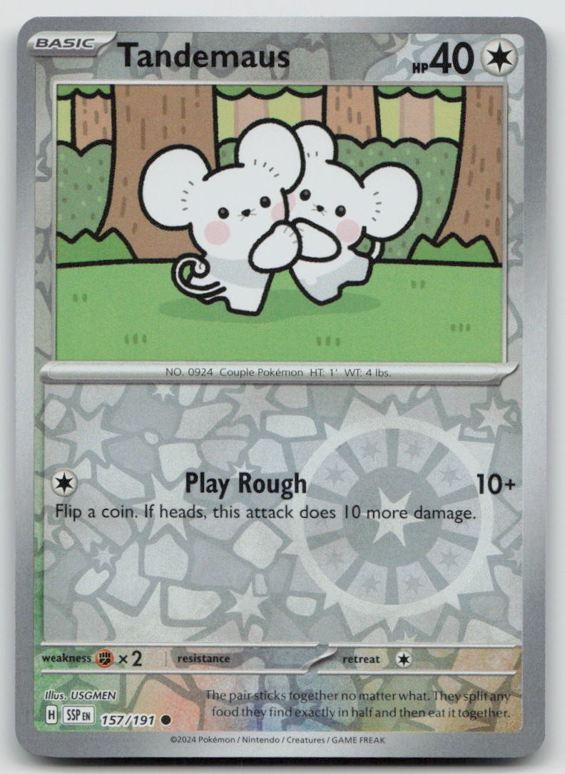 Tandemaus 157/191 Common Surging Sparks Pokemon Reverse Holo NM