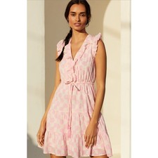 Anthropologie Mer St. Barth Mini Giselle Dress Shell Beach Pink Size XS NWT