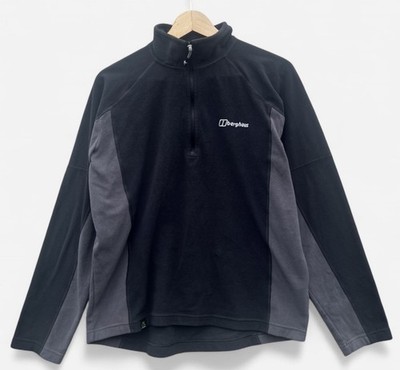 Berghaus Hartsop Herren Polartec grau schwarz Viertel-Reißverschluss Fleecepullover - Medium