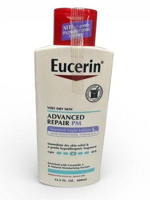 Eucerin Advanced Repair Night Lotion Moisture for Dry Skin 13.5oz / 400ml-New
