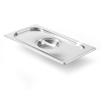 Stahldeckel für GN Kitchen Line mit Aussparung für eine GN 1/3 Schöpfkelle - Hen