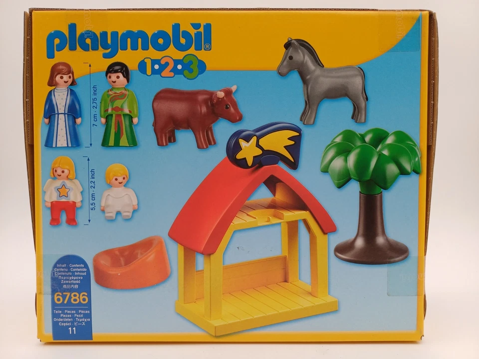 Playmobile 1.2.3 6786 Nativity Scene Figures, Manger, Angel (2012) Brand New - Image 2 of 4