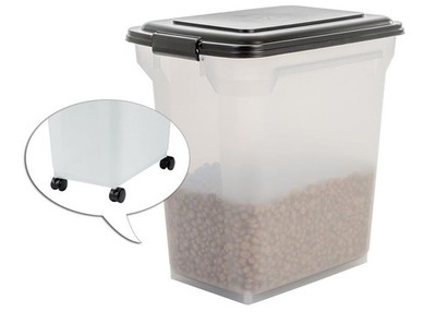 Iris Ohyama Hundefutter Aufbewahrung mit Rollen, 45L/15kg, mit Mangel