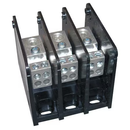 Mersen Mpdb63133 Power Distribution Block, Open, 3 Pole, 175 A Copper, 1,