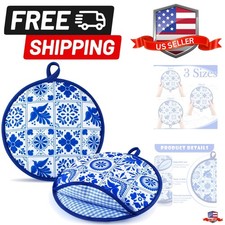 2 Pcs 8 Inch Tortilla Warmer Pouch, Mexican Talavera Pattern Microwavable Ins...