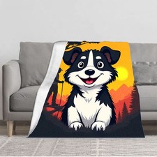 Durable Soft and Warm Flannel Blanket - Cozy Black and White Dog Pattern Design