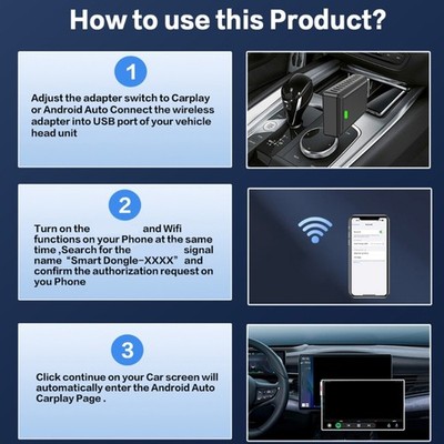 Simplified Wireless Integration Box for Car Connect Multimedia Device Wirelessly