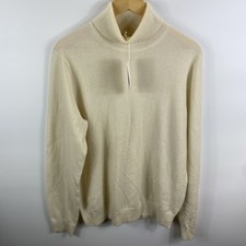 UNIQLO Cashmere Turtleneck Sweater Long Sleeve 100 Cashmere Off White Large