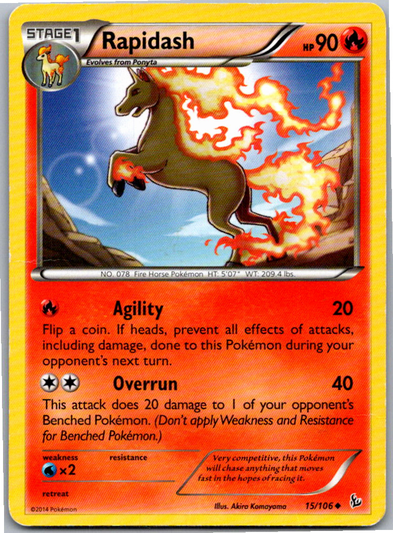 Rapidash Uncommon XY - Flashfire 15/106 NM