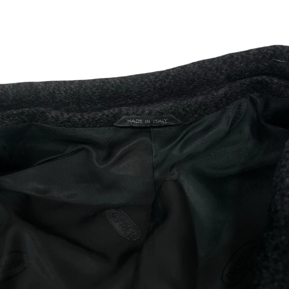 Vintage Missoni Uomo Men's Black Gray Double Breasted Cashmere Long Overcoat 48R - Image 4 of 4