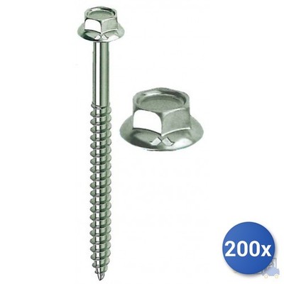 200x Kovervit Chromiting  Holzschraube Mit Schlüsselkopf Mustad