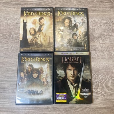 Set of 4 Lord Of The Rings Trilogy & The Hobbit: An Unexpected Journey DVD Lot!