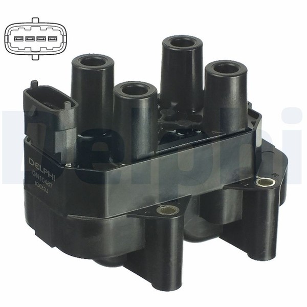 Delphi ZüNdspule GN10487-12B1 FüR Opel Sintra APV 12V 16V OUN16 Y94-image