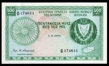 Cyprus Central Bank  P.42  1.9.1979  500 Mil  Unc