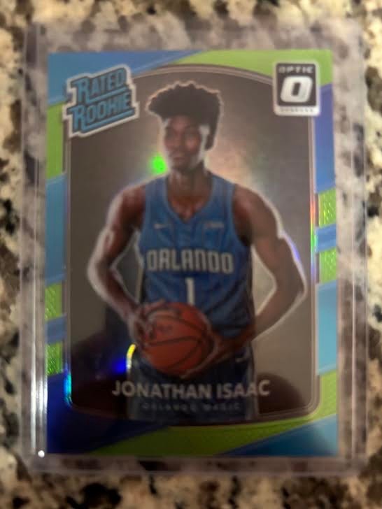 2017-18 Donruss Optic Jonathan Isaac Rated Rookie Neon Green Prizm #134/175