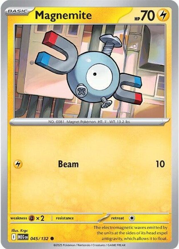 Pokemon Magnemite (45/189) Mega Evolution NM REVERSE HOLO