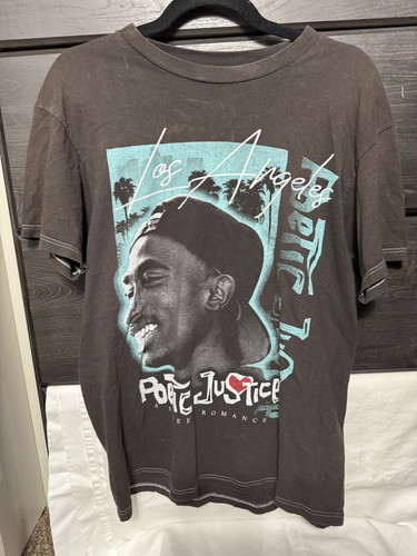 T-shirt grafica Tupac marrone vintage - Foto 1 di 3