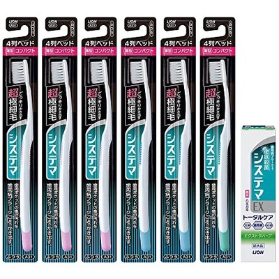 Systema toothbrush compact 4 rows usually set 6 + ex toothbrush