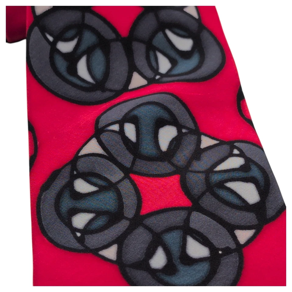 Corbata Robert Daskal pintada a mano 100 % seda abstracta Cynthia Doty EE. UU. 56x3,75 Foto 3 de 4