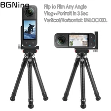 Dual Cold Shoe  Mount for Insta360  X5 Quick Release 1/4 Screw Camera L Bracket