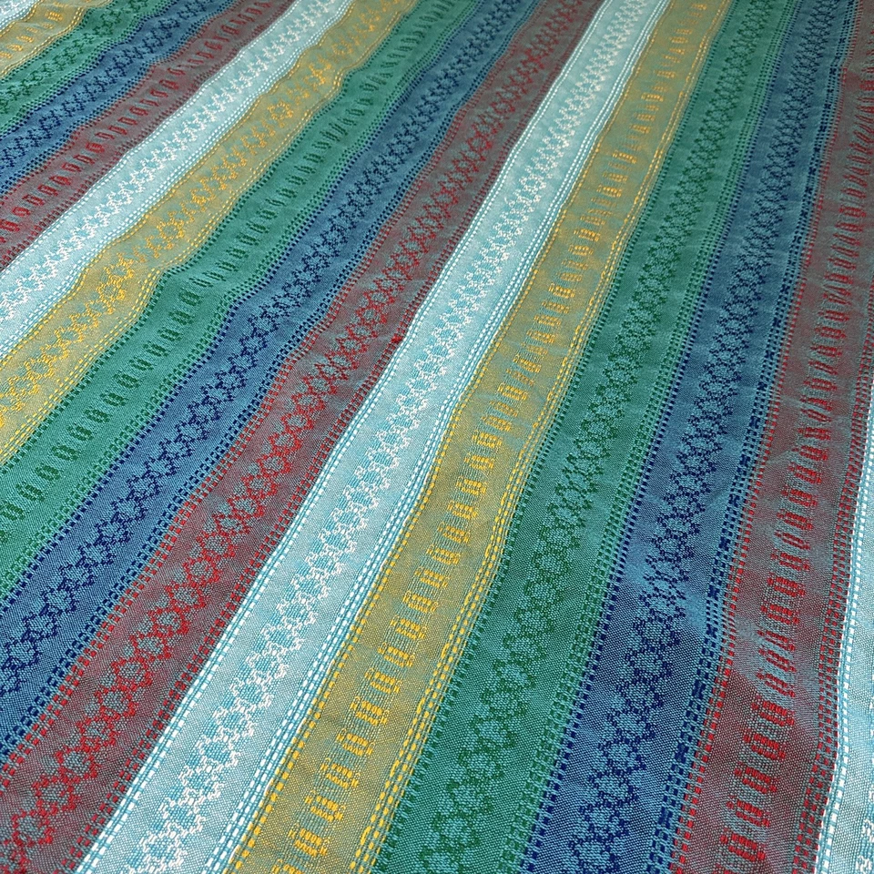 Fiesta Antiqua Stripe Multi Color Striped Oblong Tablecloth 96x58 Rectangle  - Image 4 of 4