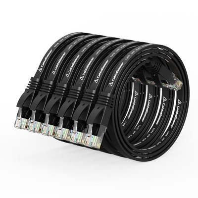 Cat 6 Ethernet Cable 1.5ft (6 Pack) (at a Cat5e Price but Higher Bandwidth) Flat