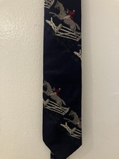 Polo Ralph Lauren Vintage Equestrian Horse Jumping Necktie Tie England Silk USA