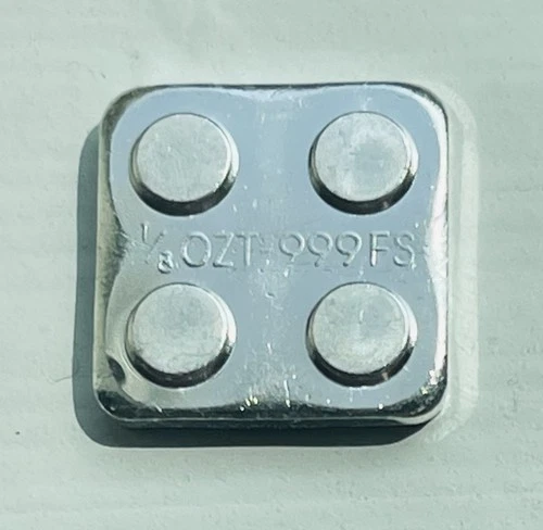 1/8 Oz. Monarch .999 Fine Silver Stackable Building Block Brick LEGO