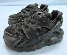 NIKE Air Huarache TRIPLE BLACK Mesh SLIP-ON Toddler ATHLETIC SHOES SNEAKERS 4C