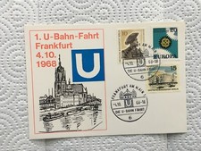 Briefmarken BRD/Berlin-Sonderkarte/Sonderstempel 1.U-Bahn-Fahrt Ffm. 1968
