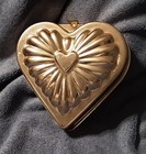 3 Vintage Copper Jello Molds, Star, Heart, Ribbed Loaf — photo 7