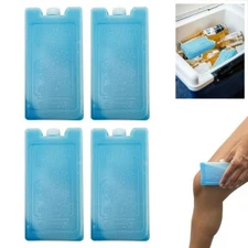 4 Pc Reusable Freezer Gel Ice Packs for Cooler Lunch Box Bags - Pain Relief Cold