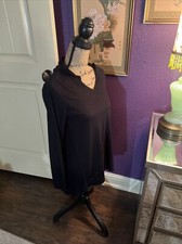 "Suéter negro Style Co tejido mixto con capucha burnout texturizado túnica delgada XS 36"" 26"""