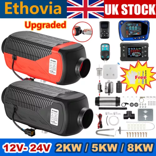12V/24V Diesel Air Heater 8KW 5KW 2KW NEW LCD Car Parking RV Truck Camper Van