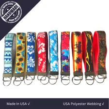 Trendy Made to Order Short Lanyard Wristlet Metal Clip Car Bag Charm Keychain