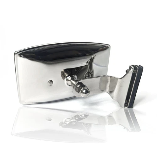 Classic Car Clamp-On Door Mirror, Rectangle Stainless Steel, Side Mirror 947