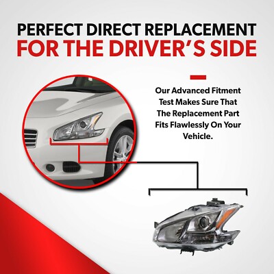 Chrome Halogen Headlights For 2009-2014 Nissan Maxima Sedan (Driver + Passenger)