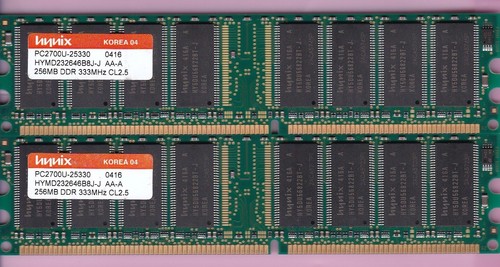 512MB 2x256MB PC2700 DDR-333 HYNIX HYMD232646B8J-J AA-A DDR1 Ram Memory Kit DIMM - Picture 4 of 5
