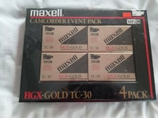 NEW Sealed Maxell HGX-Gold TC-30 VHSC Tapes 4 Pk