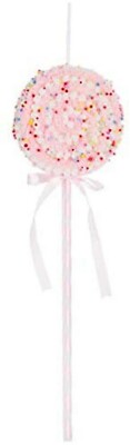 Light Pink Beaded Lollipop Pick Christmas Candy Cane Lane Holiday Decoration