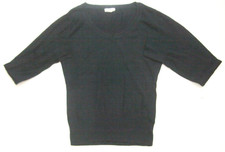Medium Urban Outfitters Long Sleeve Black Sweater Top Woman's V-Neck WS361