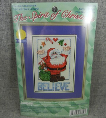 Santa Believe Spirit of Christmas Cross Stitch Kit JanLynn Pere Noel Holiday