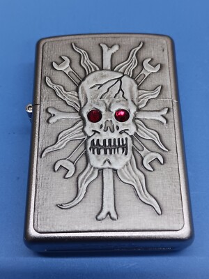 Zippo Wrenching Headache Emblem Satin Chrome 24052 | eBay