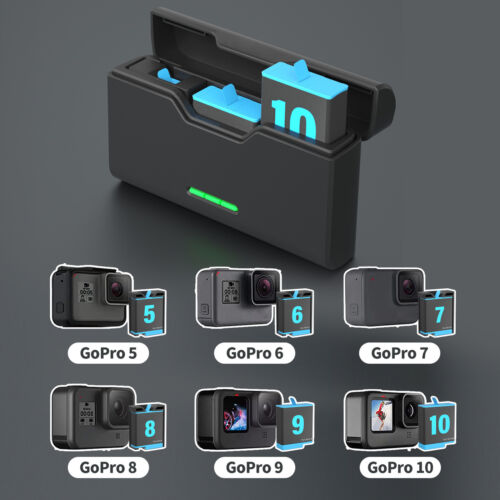 Battery Charger Fast Charging Case Fit for Gopro Hero 11 10 9 8 7 6 5 Battery