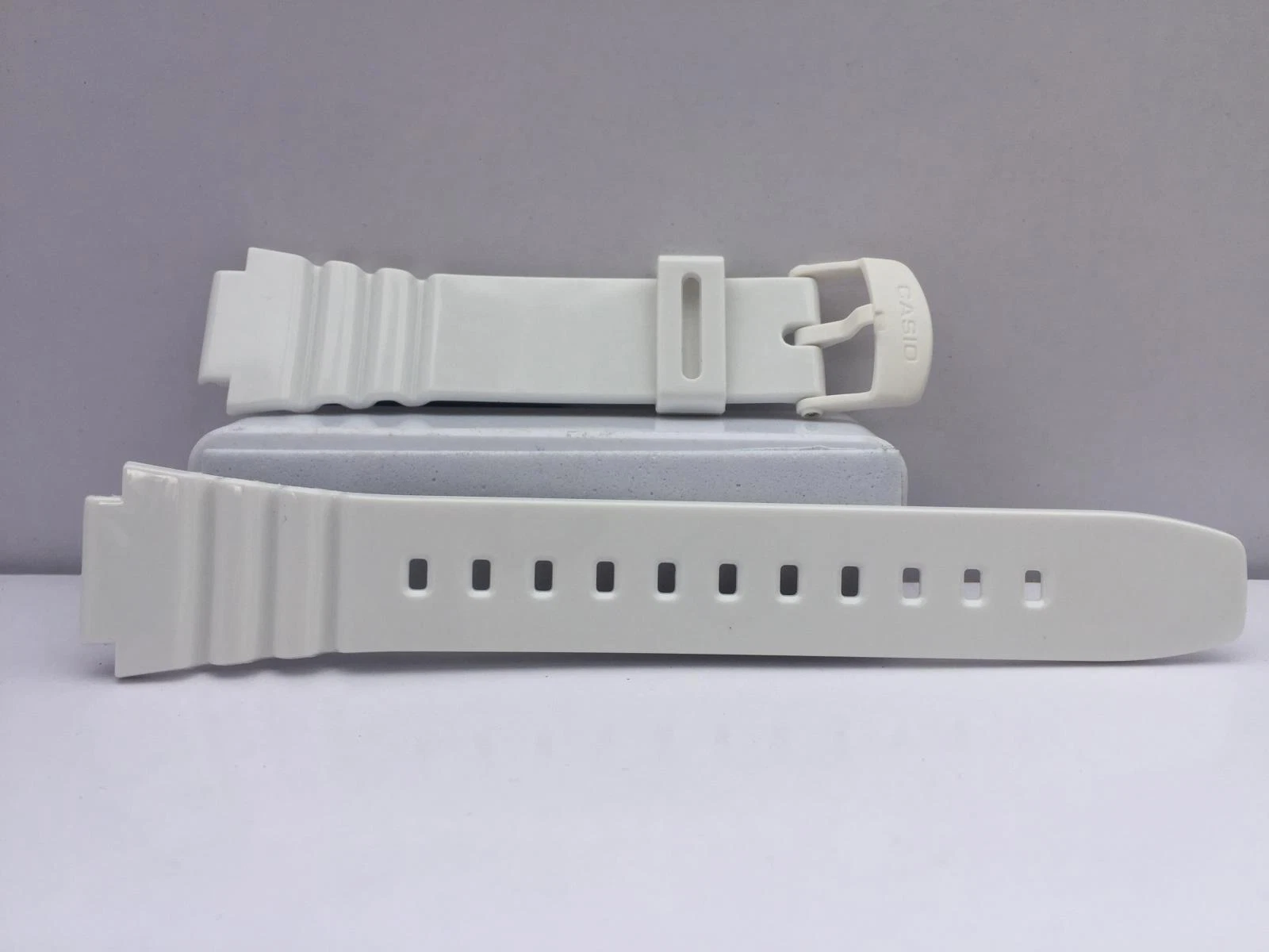 Casio Watchband W-214 Glossy White Original Strap for W-214HC-7A