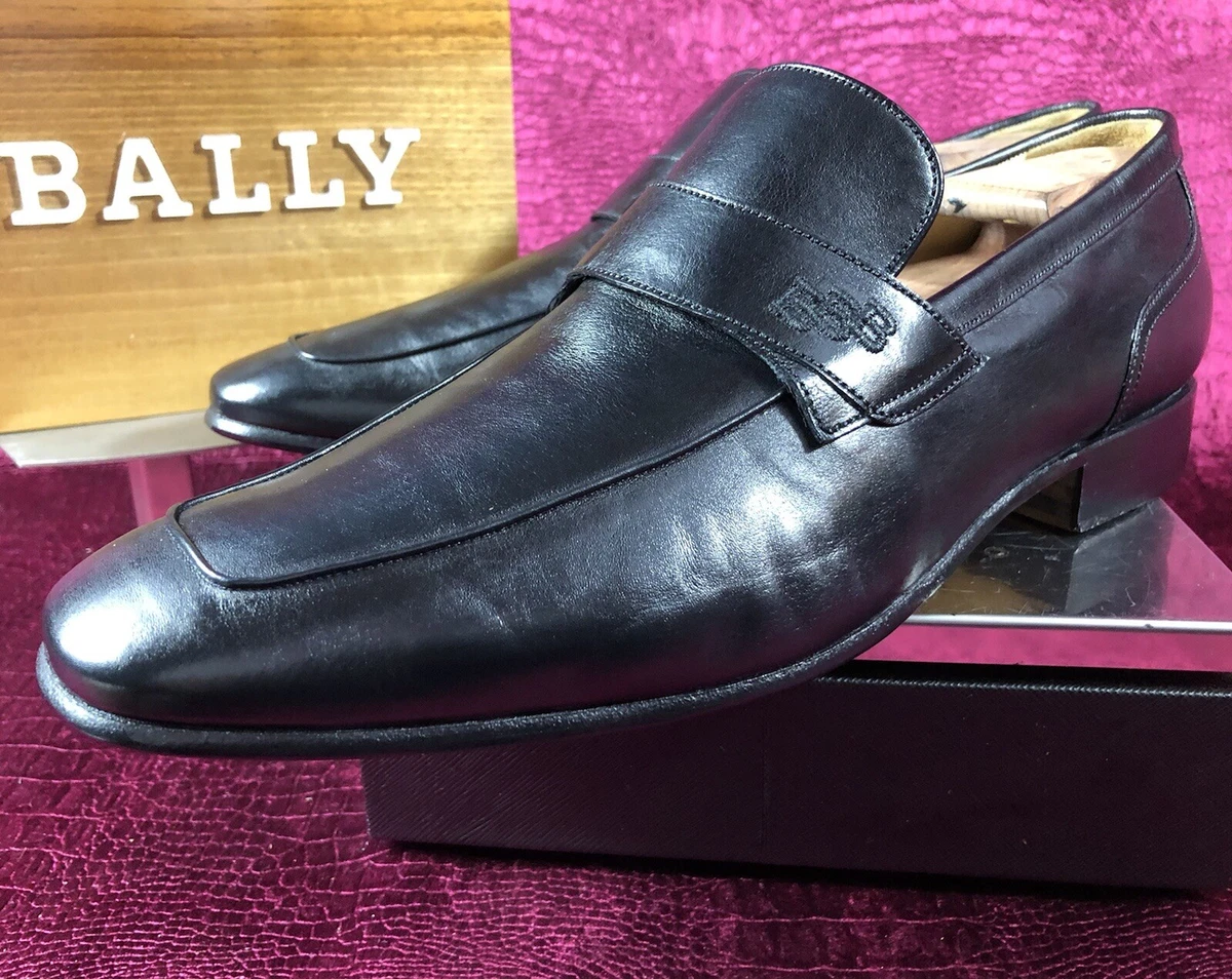 Mens Black Bally Leather Loafers Shoes Sz 10 EEE US EXTRA WIDE eBay