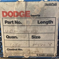 Dodge M5x0.8 Ultrasert IV Solid Inserts 9.53 mm Length For 3D Printing