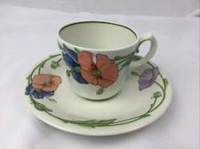 Villeroy & Boch Amapola Flat Cup & Saucer Vitro Teacup Set For Tea/Coffee 2 3/4"